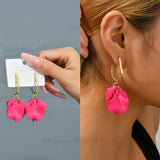 Acrylic Rose Petals Flower Dangle Earrings Wedding Party Jewelry