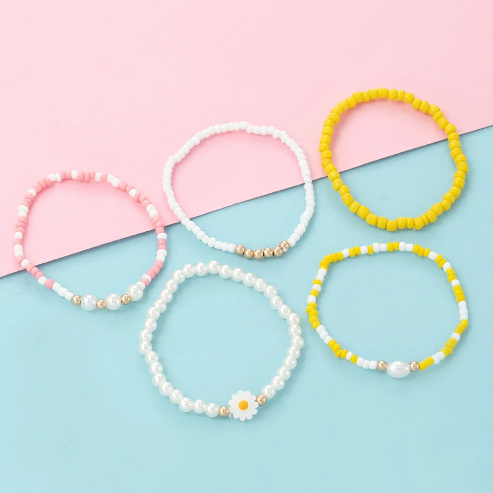 Bohemia Candy Beaded Bracelet Set for Girls 5Pcs