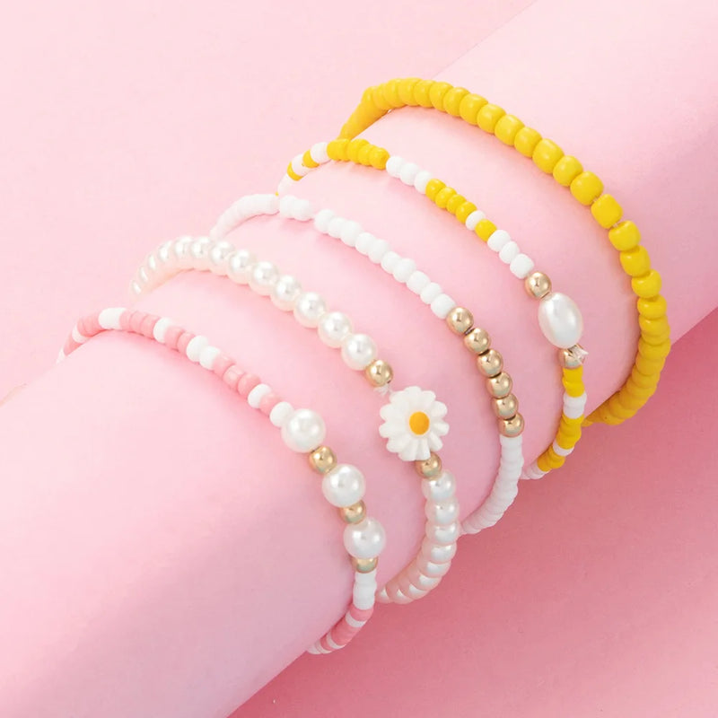 Bohemia Candy Beaded Bracelet Set for Girls 5Pcs