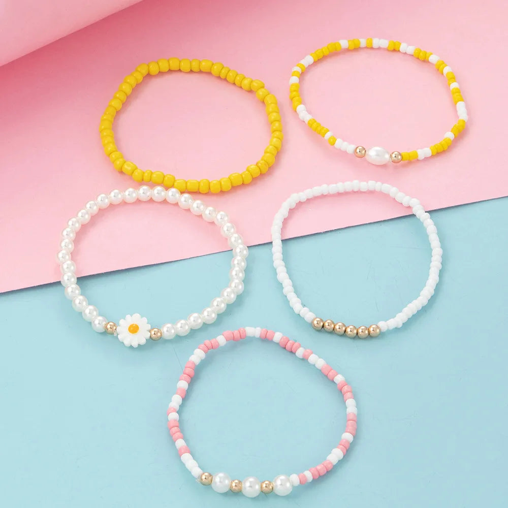 Bohemia Candy Beaded Bracelet Set for Girls 5Pcs