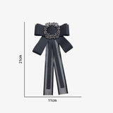 Bow Tie Brooches Pins Fabric Crystal Bows Necktie Female Shirt Collar