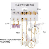 Butterfly Drop Earrings Set Acrylic Resin Hoop Star Heart Round