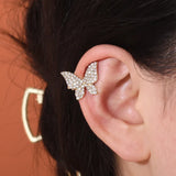 Butterfly Ear Cuff Zircon Women Clip Earrings Wedding Jewelry