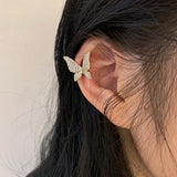 Butterfly Ear Cuff Zircon Women Clip Earrings Wedding Jewelry