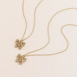 Butterfly Pendant Necklace Chain Golden Crystal Statement Zircon Goth Jewelry