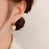 Champagne Pearl Earrings Women Versatile Jewelry