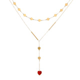 Double Layer Star/Heart Pendant Choker Necklace for Women Girls
