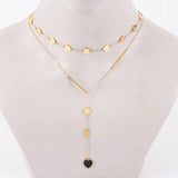 Double Layer Star/Heart Pendant Choker Necklace for Women Girls