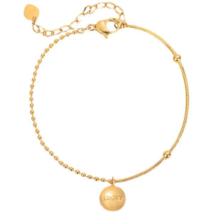 Titanium Steel LOVE Bean Anklet Gift for Women