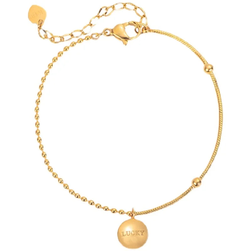 Titanium Steel LOVE Bean Anklet Gift for Women