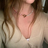 Colorful Daisy Beaded Necklace Bohemian Clavicle Chain Choker Jewelry