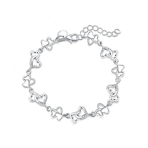 925 Sterling Silver Crystal Couple Lady Bracelet