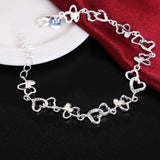 925 Sterling Silver Crystal Couple Lady Bracelet