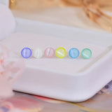 Colorful Rainbow Candy Opal Earring Heart Circle Stud Earrings