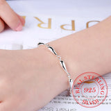 Sterling Silver Tear/Waterdrop Couple Lady Bracelet Charm