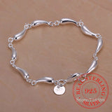 Sterling Silver Tear/Waterdrop Couple Lady Bracelet Charm