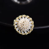 Stylish Sunflower Pearl Brooch Pin for Shirts, Cardigans - Small Size