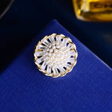 Stylish Sunflower Pearl Brooch Pin for Shirts, Cardigans - Small Size