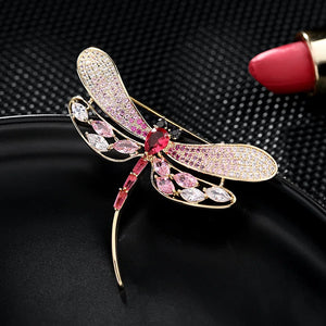 Dragonfly Silk Scarf Buckle Brooch for Women