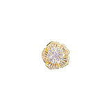 Zircon Flower Lapel Pins Shirt Button Brooch for Women