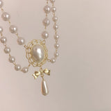 Pearl Chains Choker Rhinestone Necklaces Wedding Party Jewelry