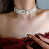 Pearl Chains Choker Rhinestone Necklaces Wedding Party Jewelry