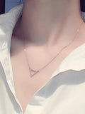 Triangle Women Necklace Rose Thin Chain Zircon Choker Pendant