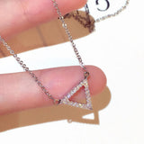Triangle Women Necklace Rose Thin Chain Zircon Choker Pendant