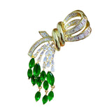 Bowknot Tassel Brooches Pins Jewelry Cubic Zirconia Wedding Party Bouttoniere