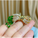 Bowknot Tassel Brooches Pins Jewelry Cubic Zirconia Wedding Party Bouttoniere