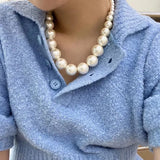 Gradient Pearl Chokers Necklace for Women Ladies Party Jewelry