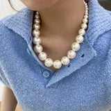 Gradient Pearl Chokers Necklace for Women Ladies Party Jewelry