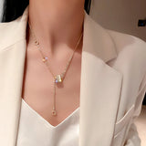 Circle Opal Women Necklace 14K Micro Zircon Choker Gift