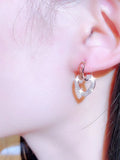 CZ Heart Earrings Flash Rhinestone Wedding Party