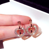 CZ Heart Earrings Flash Rhinestone Wedding Party