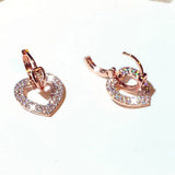 CZ Heart Earrings Flash Rhinestone Wedding Party