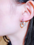 CZ Heart Earrings Flash Rhinestone Wedding Party