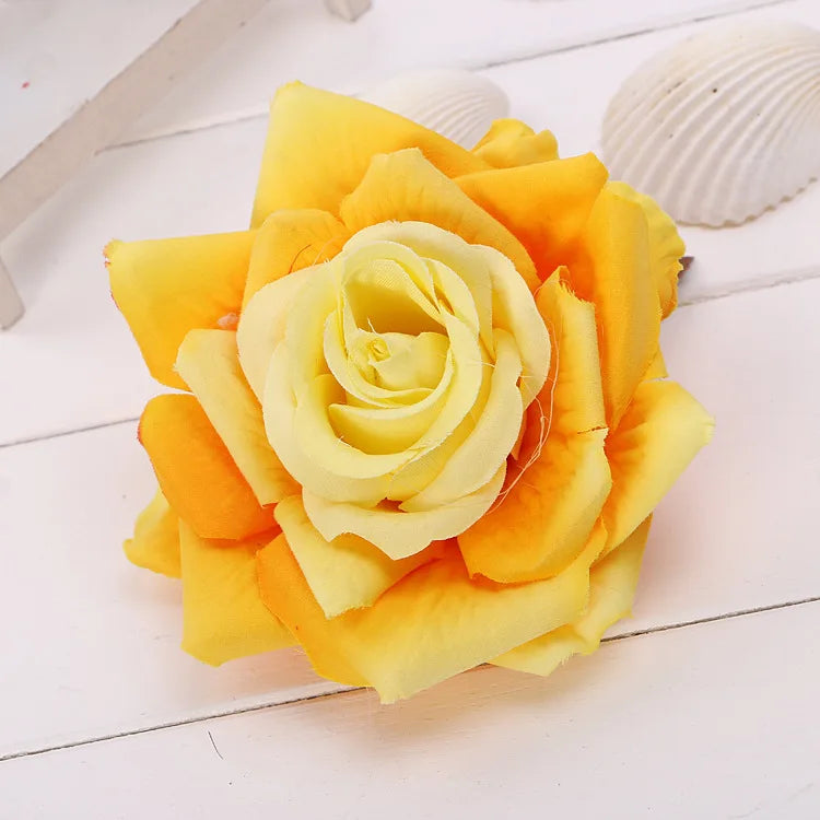 Big Rose Flower Brooch Cloth Art Lapel Pins Dress Suit Corsage Wedding Jewelry