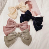Fabric Yarn Large Bow Hairpins Hair Accessories