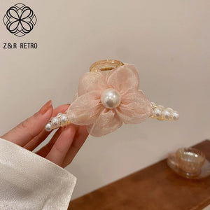 Flower Hair Claw Big Catch Clip for Girls Hair Clip