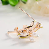 Freshwater Pearl Branch Brooches for Women Plant Corsage Accessories
