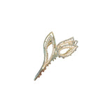 Geometric Tulip Flower Hair Clip Claw with Rhinestones & Pearl, Hair Accessories