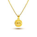 24K Wedding Engagement Pendant Necklace for Women Hollow Ball Chain Jewelry