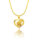 Heart Shaped 14k Yellow Pendant Necklace for Women Wedding