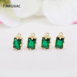 Green Zircon Small Pendant Charm for DIY Earrings Necklaces, Jewellery Making