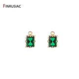 Green Zircon Small Pendant Charm for DIY Earrings Necklaces, Jewellery Making