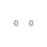 925 Silver Zircon Bow Stud Earrings for Women Girl