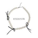 Pearl Choker Necklace Bowknot Bridal Wedding Jewelry