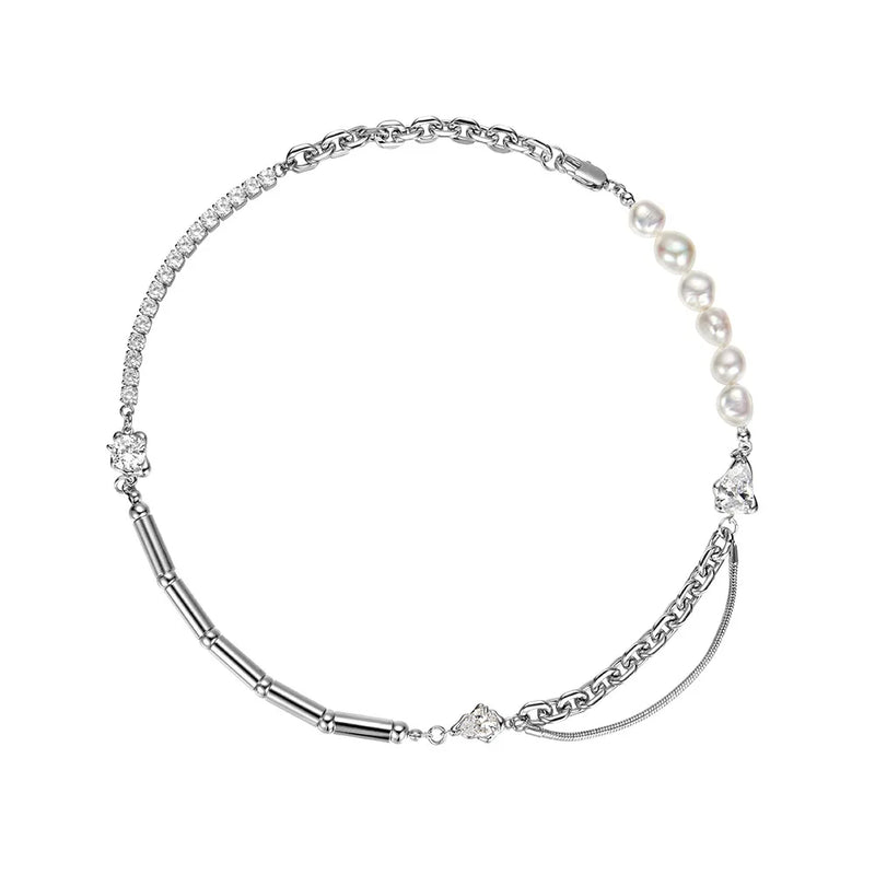 Crystal Pearl Short Choker Necklaces Rhinestone Neck Chains Women Jewelry