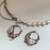 Crystal Pearl Short Choker Necklaces Rhinestone Neck Chains Women Jewelry